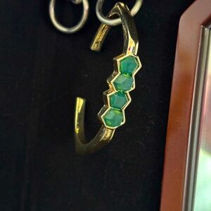 J. Crew Gold Bracelet with Green Accents